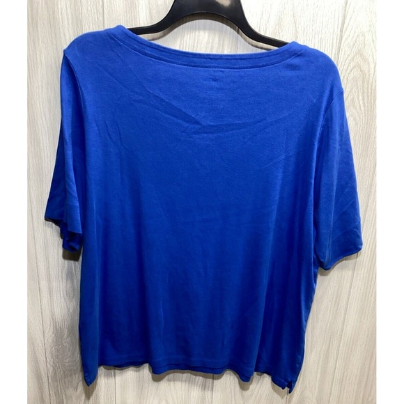 CJ BANKS Women's (Size 2X) Short Sleeve Crew Neck T-Shirt 100% Cotton 5C - Picture 2 of 4